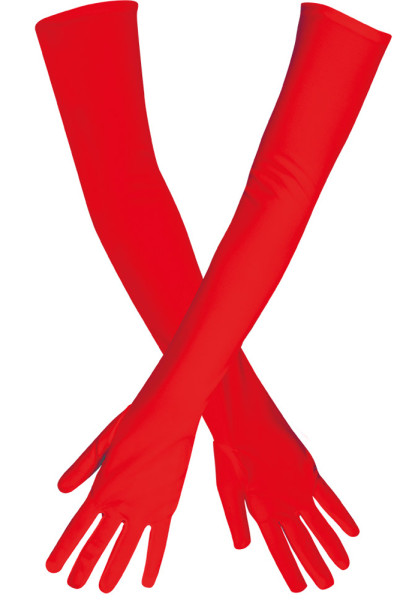 Handskar för kvinnor långa röda