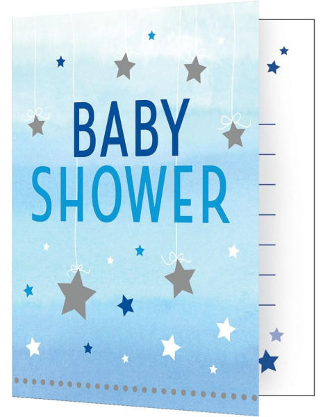 8 Twinkle Baby Boy Invitation Cards