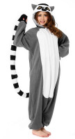 Oversigt: Kigurumi lemur kostume unisex