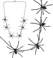 Vista previa: Collar de arañas negras 60cm