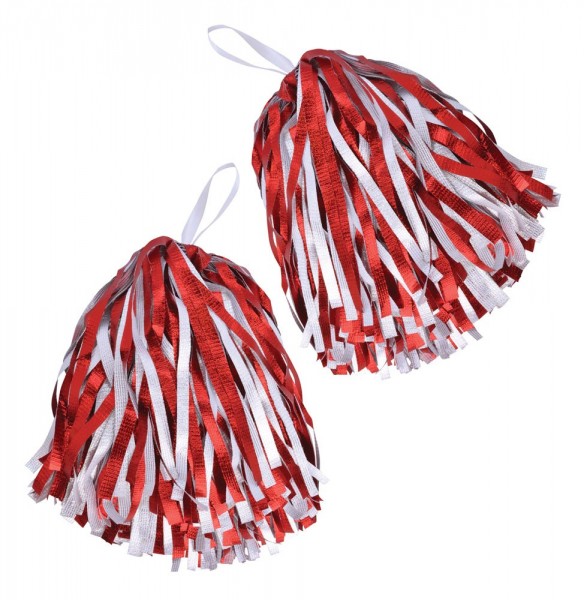 Red and white pompoms