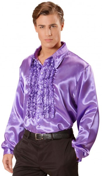 Camisa violeta con volantes noble shiny 2