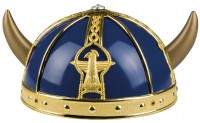 Preview: Svalfi children's viking helmet in blue and gold