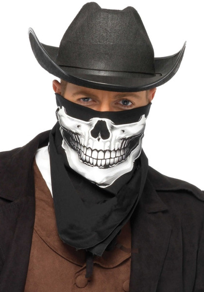 Czarno-biała maska bandana z czaszką