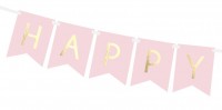 Ghirlanda di compleanno allegra fai-da-te rosa chiaro 1,75m