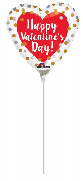 Gepunkteter Valentinstags-Stabballon 23cm