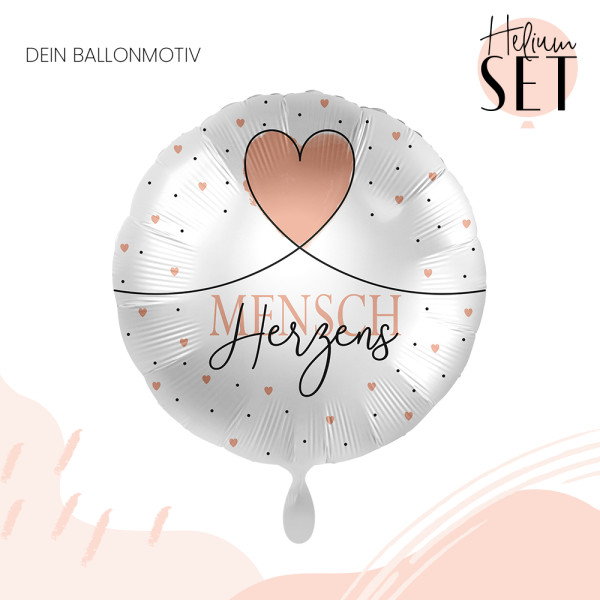 Herzensmensch Ballonbouquet-Set mit Heliumbehälter 2