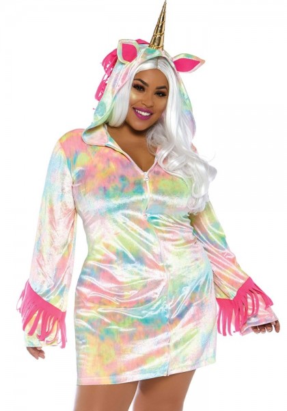 Regenboog eenhoorn plus-size kostuum