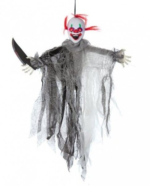 Animated killer horror clown hanging figure 60cm