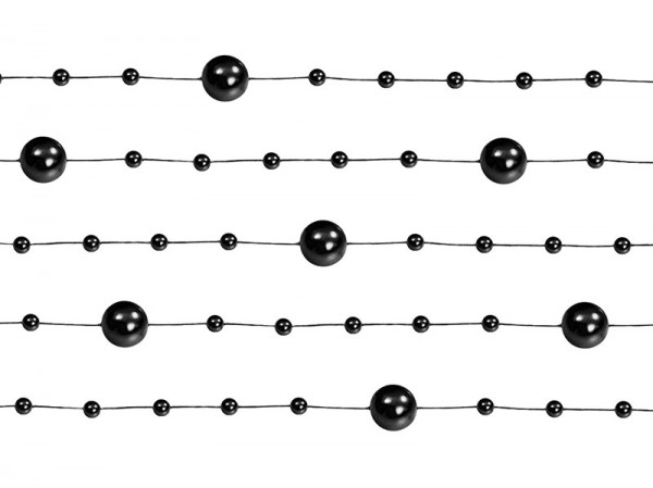 5 parelslingers Sissi zwart 1,3 m 2