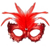 Maskenball Venezia Augenmaske Rot