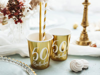Preview: 6 Glossy 50th Birthday Mugs 220ml