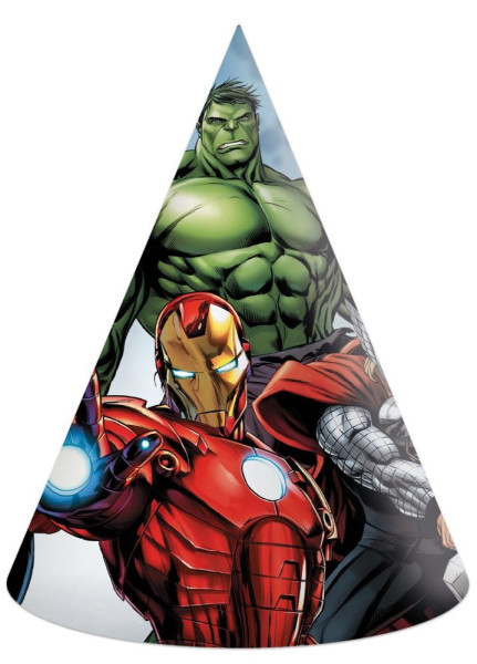 6 chapeaux de fête Avengers Heroes