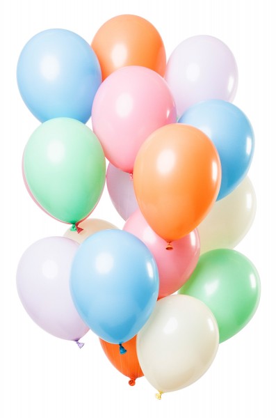 15 Latexballons bunt pastellfarben