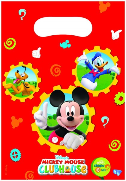 6 sacchetti regalo Mickey Mouse Clubhouse 28,5 x 17 cm