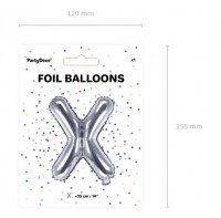 Widok: Balon foliowy X srebrny 35cm