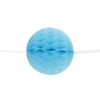Baby blue honeycomb ball garland 2.13m