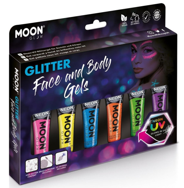 Maquillaje Moon Neon UV Glitter Plus