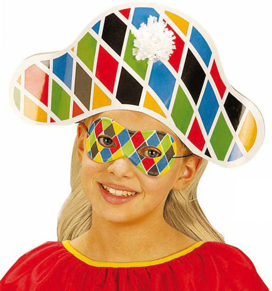 Harlequin carnaval oogmasker voor kinderen 2