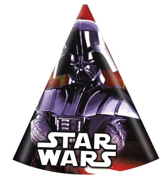 6 czapeczek imprezowych Star Wars Galaxy Darth Vader 16 cm