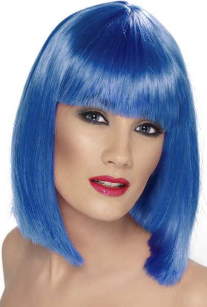 Azuria peruk med lugg blå