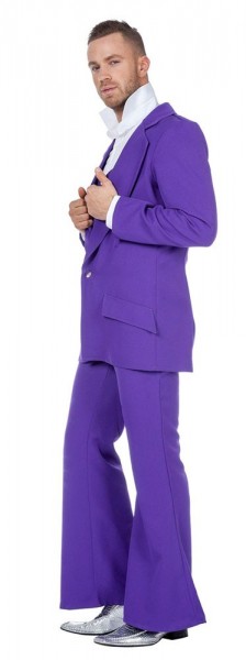 Costume de fête violet des années 70 pour homme