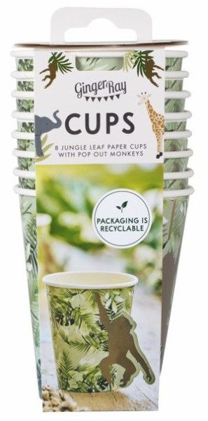 8 Jungle Breeze Eco paper cups 250ml