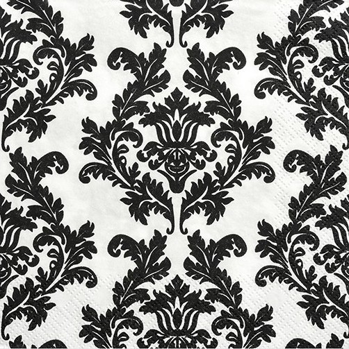 20 black baroque napkins 33cm