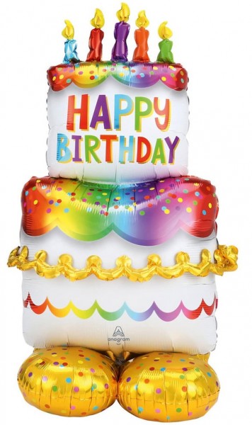 Tarta de cumpleaños con globo gigante de AirLoonz 130cm