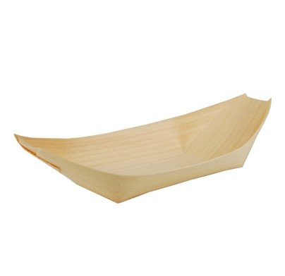 50 drewnianych misek na przekąski łódka 19 x 10 cm