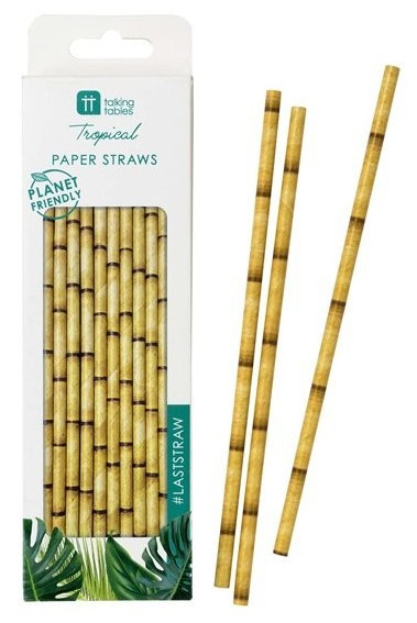 30 papieren rietjes bamboe effect