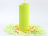 Preview: 6 pillar candles Rio light green 15cm