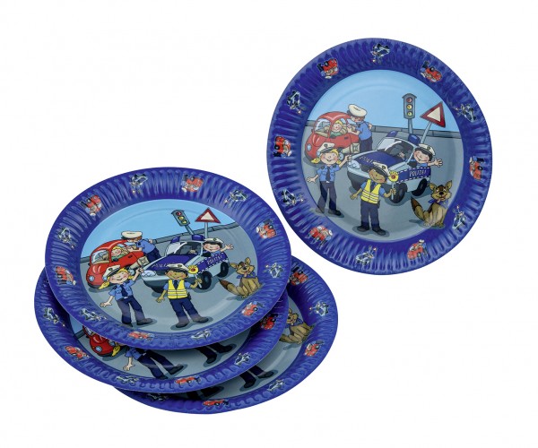 Police use paper plates set of 8