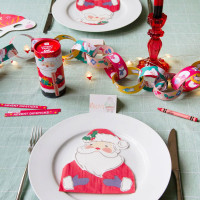 Vista previa: 16 servilletas de Papá Noel con tarjetas de lugar