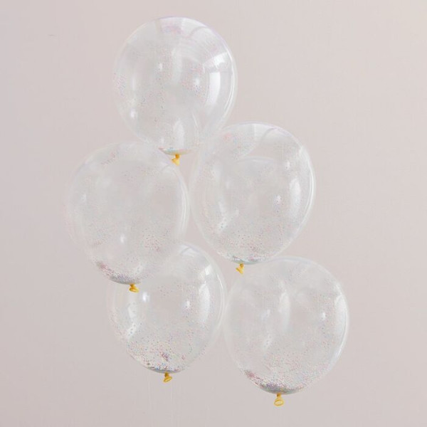 5 colored foam beads latex balloons 30cm