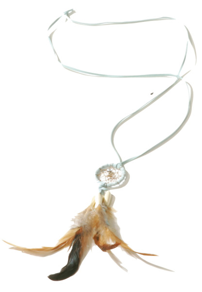 Dream catcher necklace with feathers
