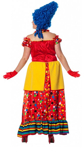 Disfraz de payaso colorido descarado feliz para mujer 3