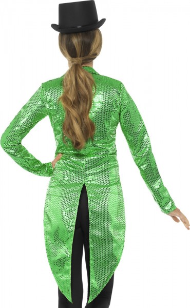 Grøn sequin tailcoat glitter fest til kvinder 2