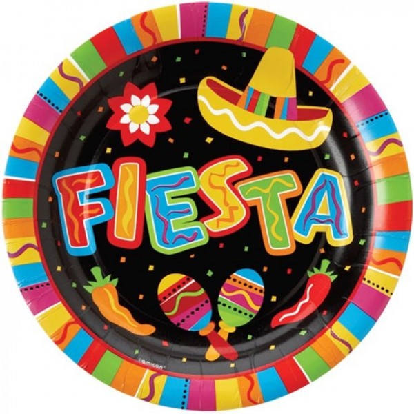 8 Spicy Fiesta Pappteller 27cm