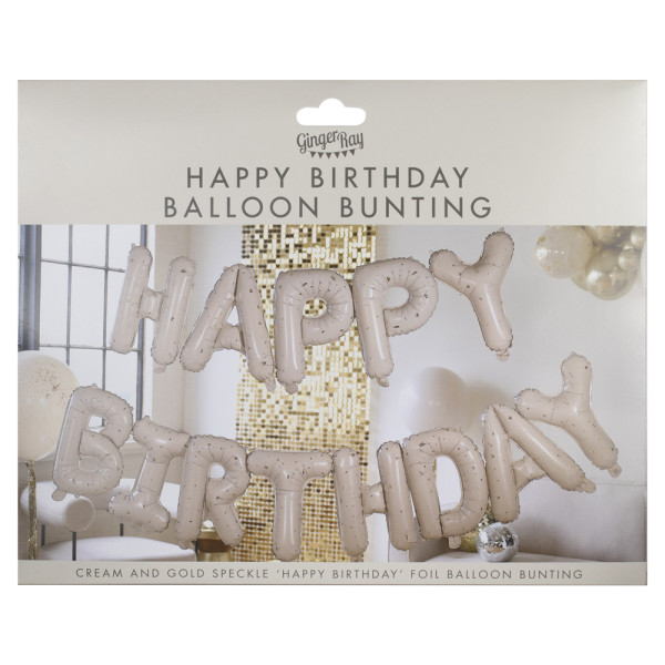 Folienballon-Schriftzug Weiß-Gold Elegance 3