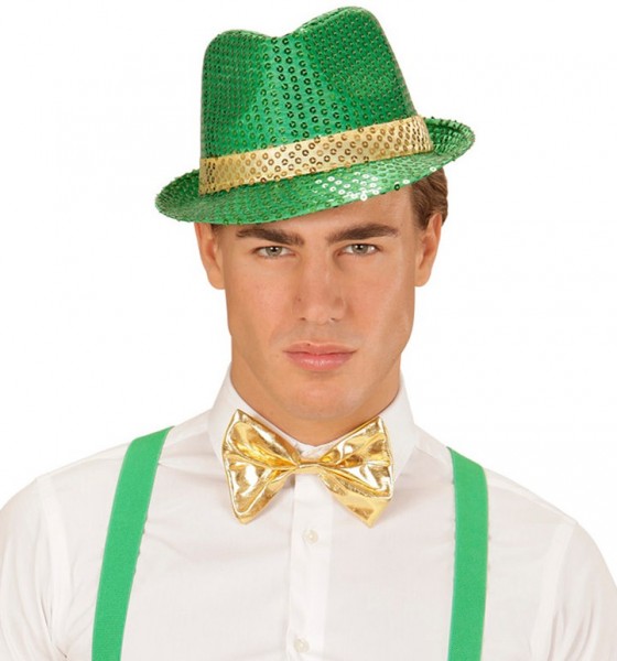 Zielona cekinowa czapka z daszkiem St.Patricks Day 2