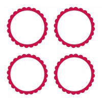 Aperçu: Etichette a buffet con bordo fiore rosa lampone