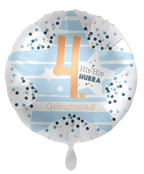Ballon aluminium 4ème anniversaire Happy Star 45cm