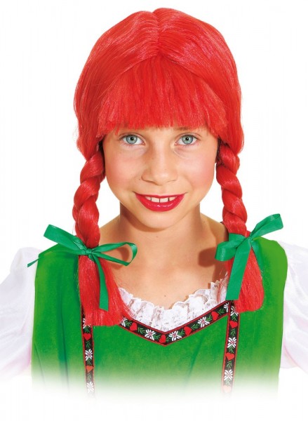 Parrucca treccia rossa Biege per bambini