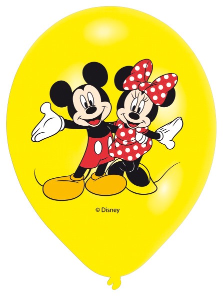 6 Mickey Mouse Familie Luftballons 27,5cm