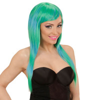 Parrucca sirena Alessia verde-blu