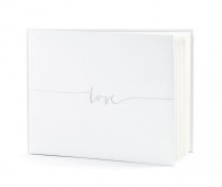 Oversigt: Gæstebog Kærlighed sølv 24 x 18,5 cm