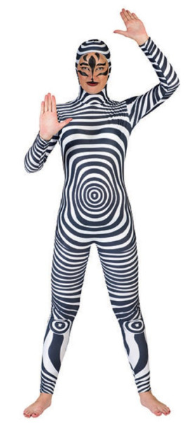 Zebra pattern ladies catsuit