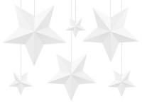 6 Paper Star Hanging Decorations