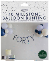 Förhandsgranskning: Blå nummer 40 girlang med ballonger